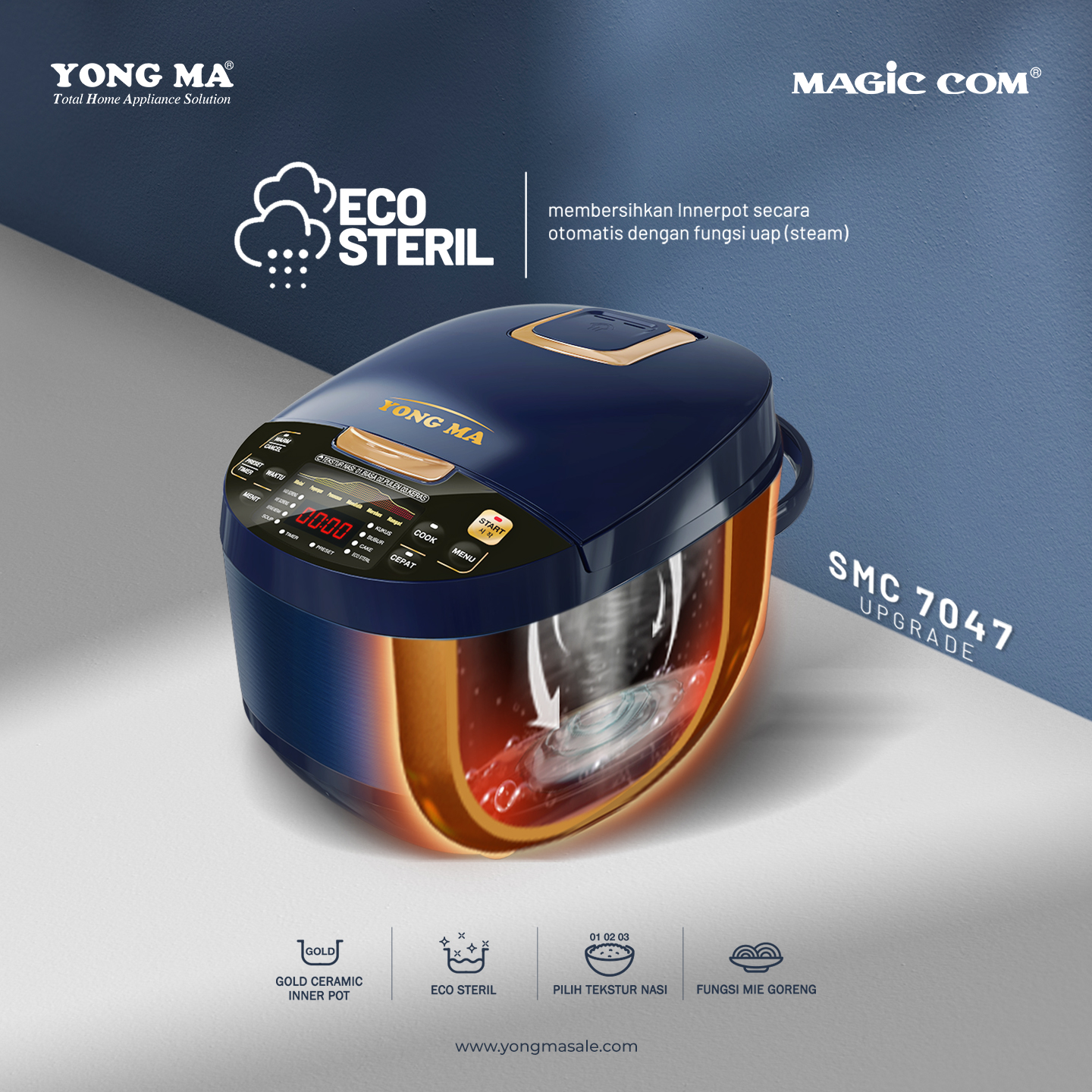 Yong Ma Digital Rice Cooker 2L - SMC7047N | SMC-7047N Brown